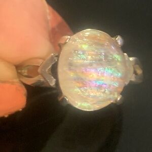 Sterling Silver Foil Ring Ring with Organic Design size 7